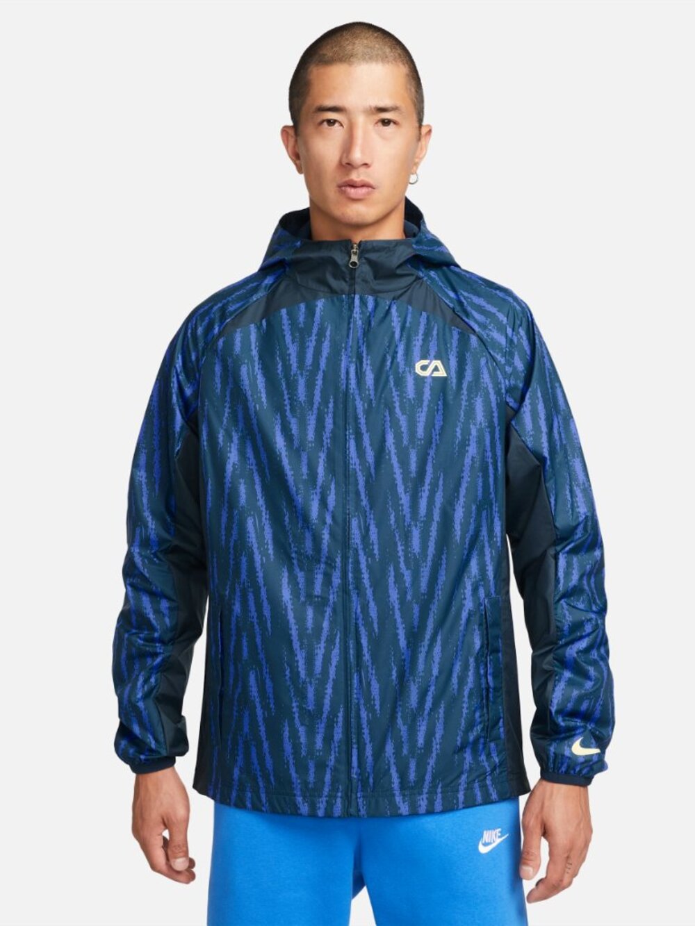 Nike Club America América AWF Full Zip Jacket Soccer Blue Navy Lemon Size Medium